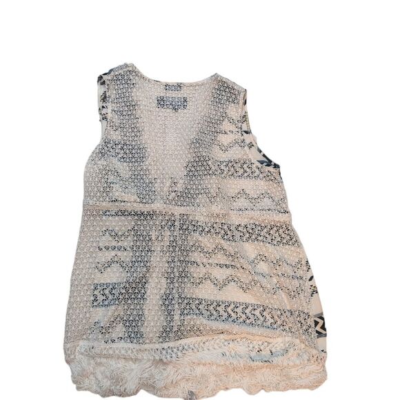 🛍️WESTERN BOHO FRINGE LIGHTWEIGHT LONG VEST SIZE LARGE - Picture 4 of 5